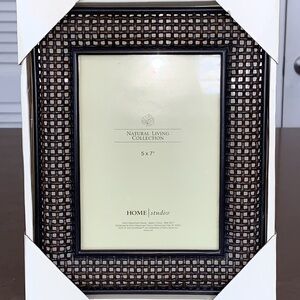 Final $ NiB Natural Living Collection 5 x 7 Woven Metal Tabletop Picture Frame
